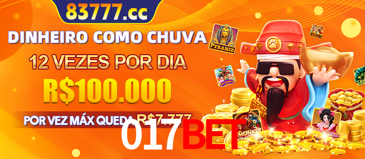 Banner do programa de recompensas Recomende para amigos do 017bet, detalhando os bônus por convidar amigos, com prêmios que chegam a R$288.888.