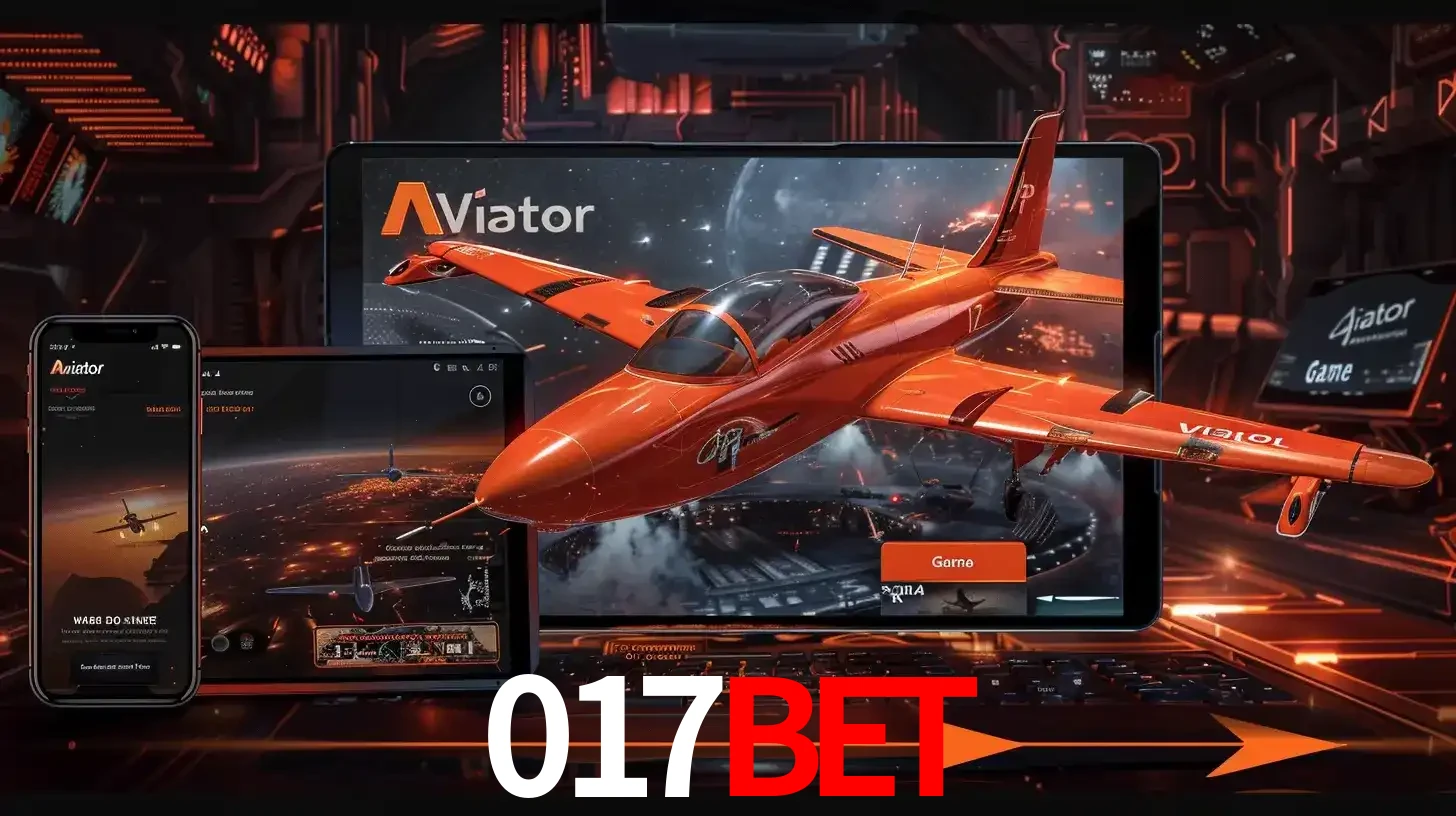 Apresentação tecnológica do jogo Aviator com um avião saindo da tela de um tablet, demonstrando a experiência imersiva em múltiplos dispositivos no 017bet.